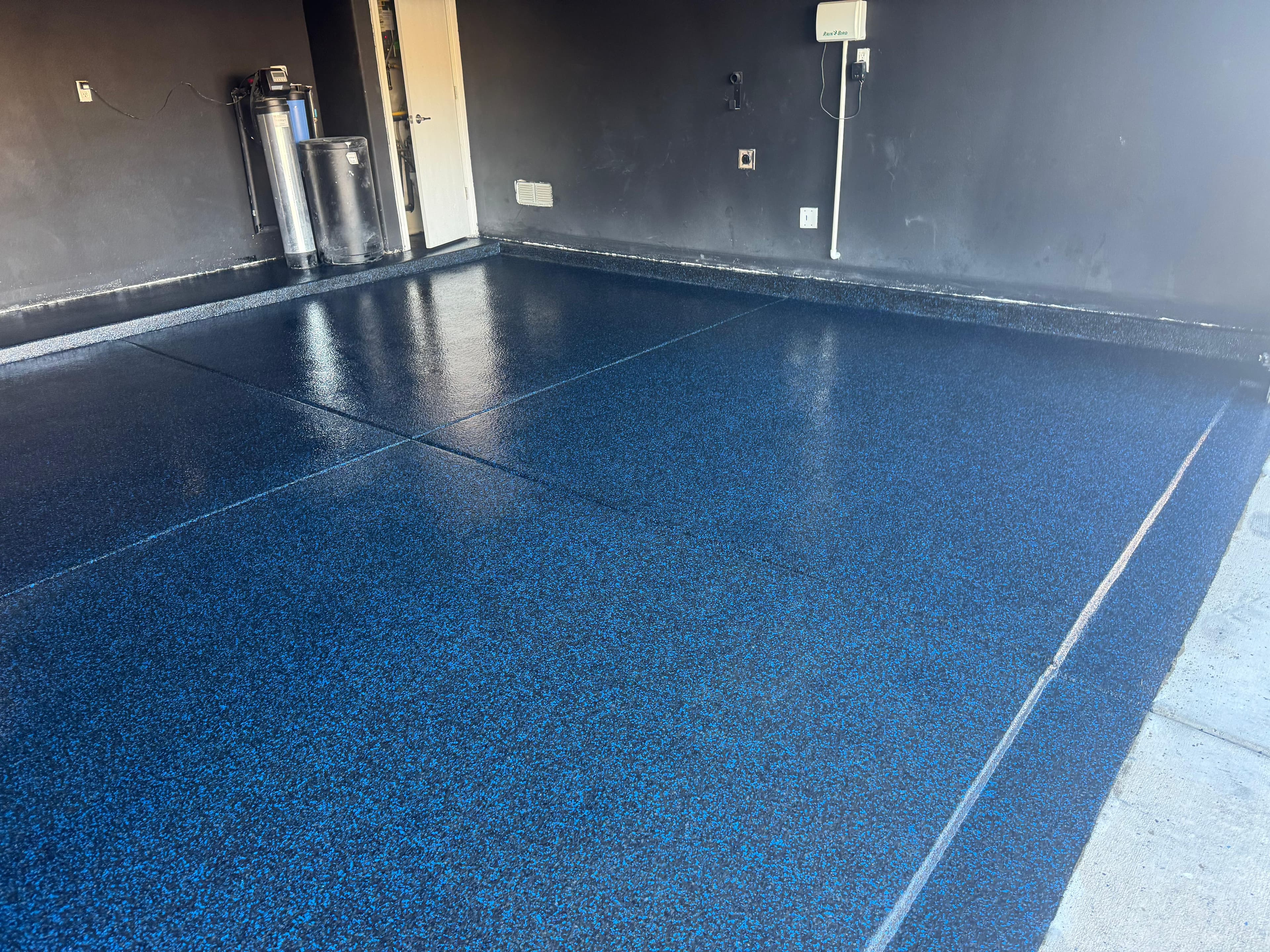 Industrial Blue epoxy floor — close-up detail
